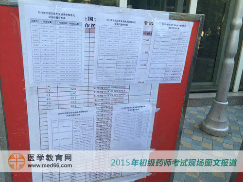 2015年初级药师考场内分布图已经布置好