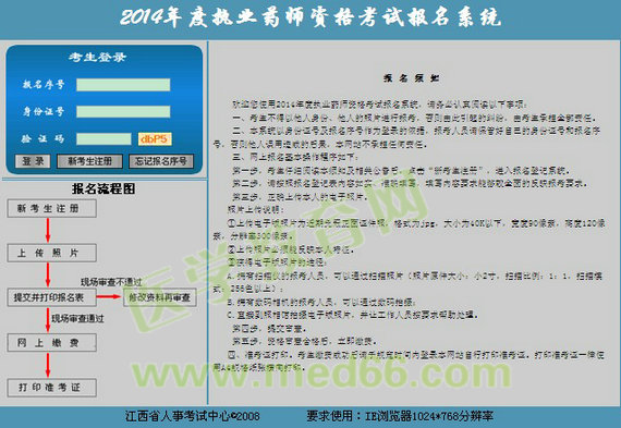 江西省2014执业药师准考证打印入口