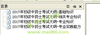 2017年初级中药士考试大纲电子书