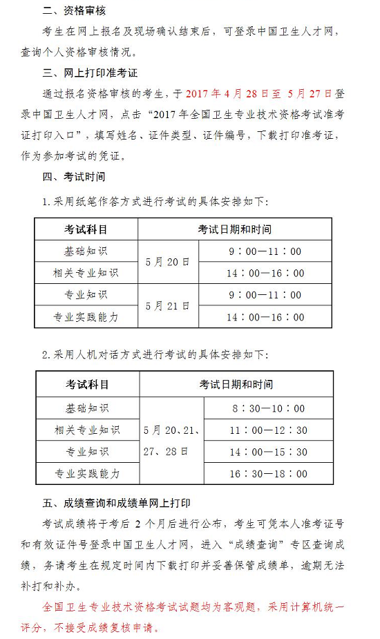 【官方】2017年卫生资格考试报名时间为1月3日至1月24日