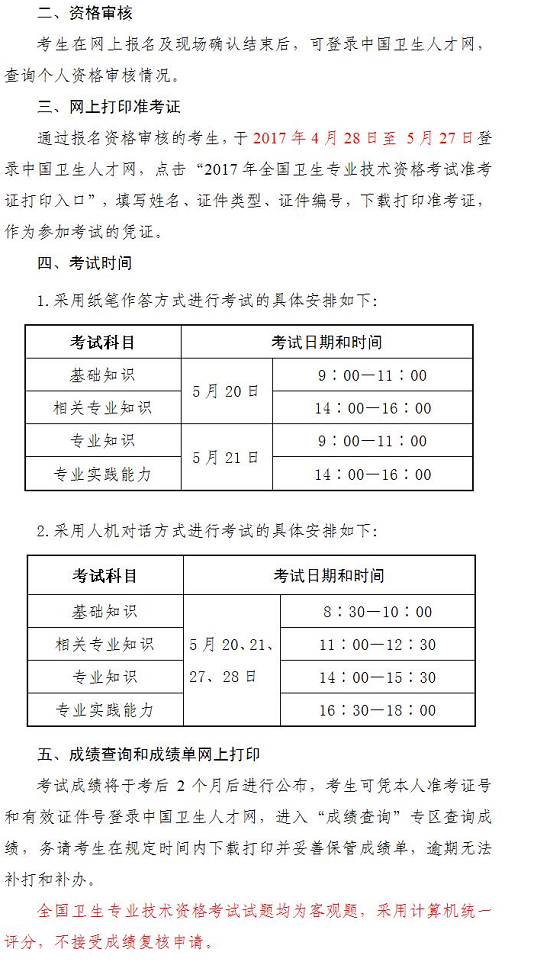 【官方】2017年卫生资格考试报名时间为1月3日至1月23日（网报）